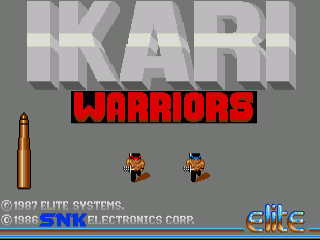 Ikari Warriors title screen for Amiga